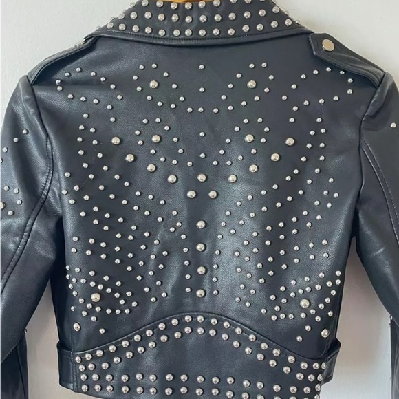 AKIRA Black Studded Leather Jacket - Picture 2 of 6